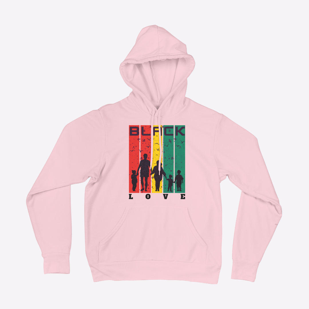 Black Love Light Pink Hoodie
