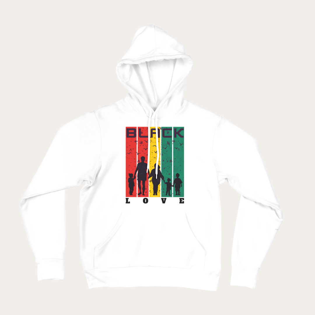 Black Love White Hoodie