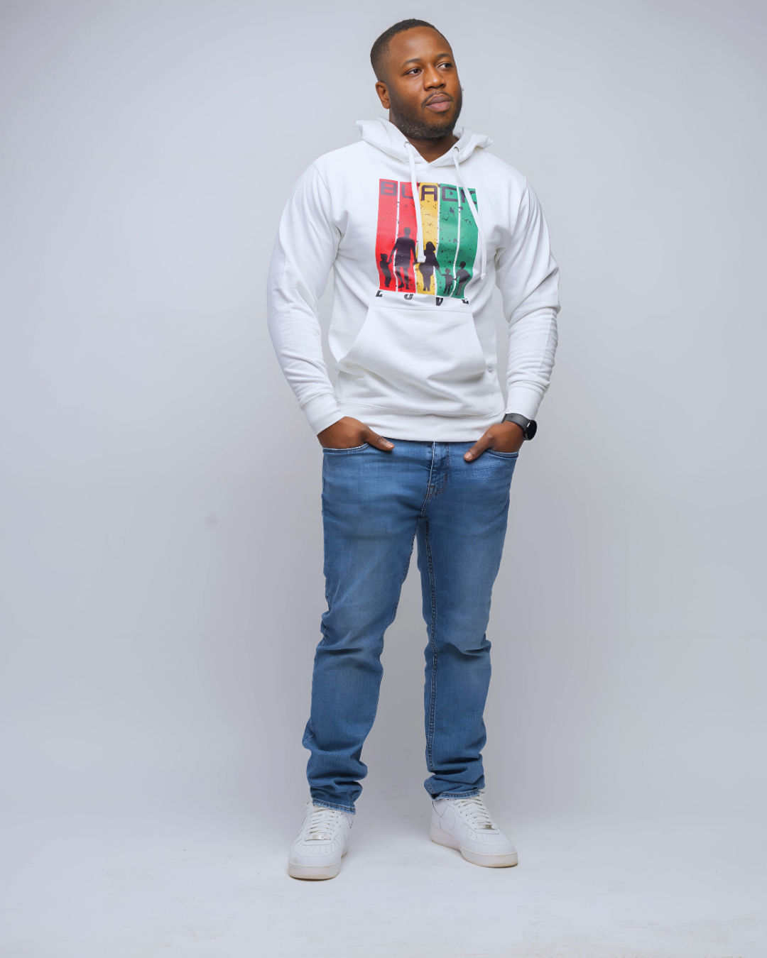 Black Love White Hoodie