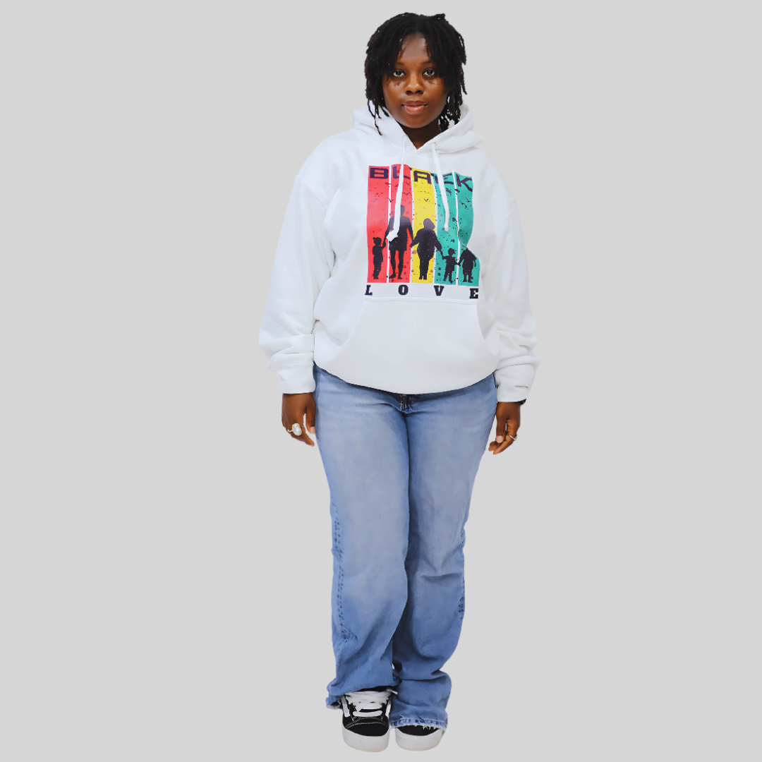 Black Love White Hoodie