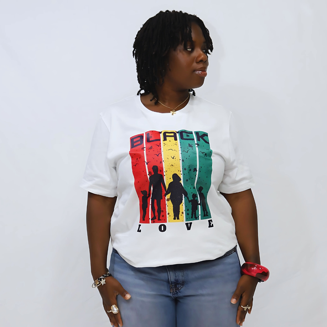 Black Love White T-shirt