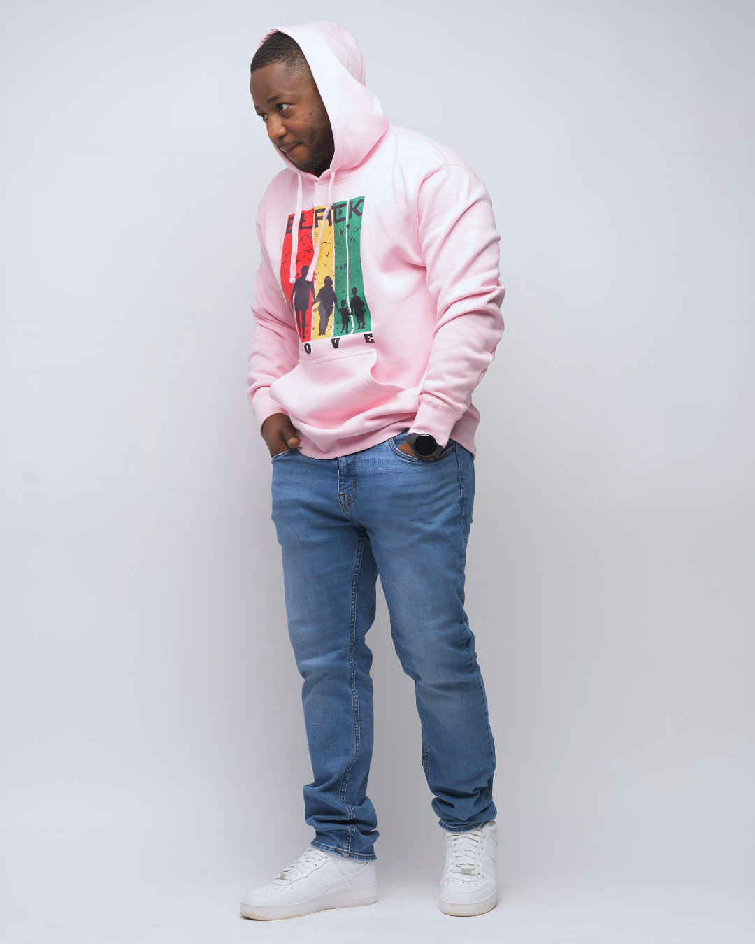 Black Love Light Pink Hoodie