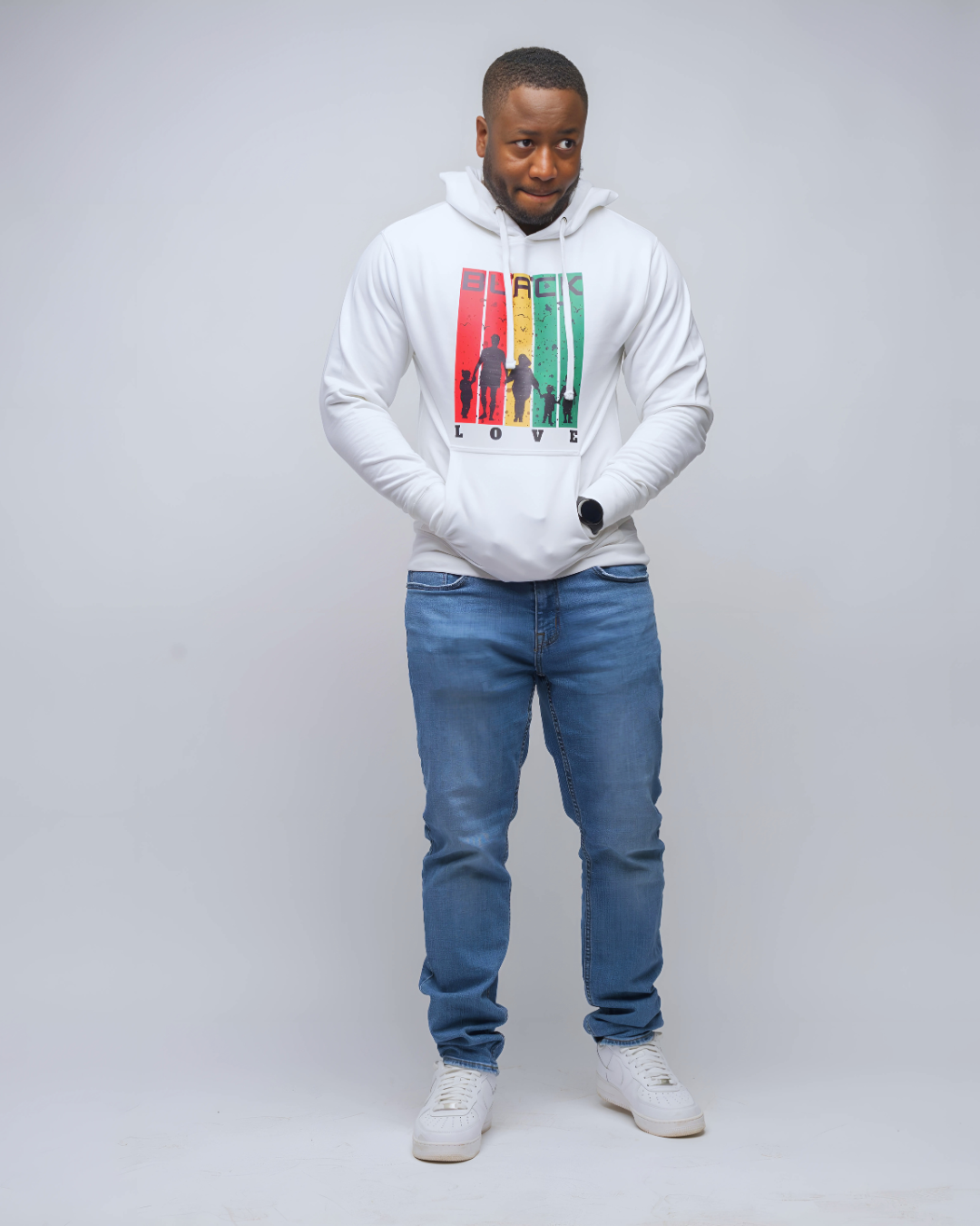 Black Love White Hoodie