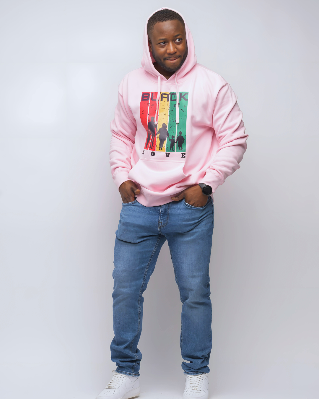 Black Love Light Pink Hoodie