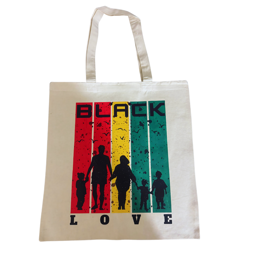 Black Love Natural Tote Bag