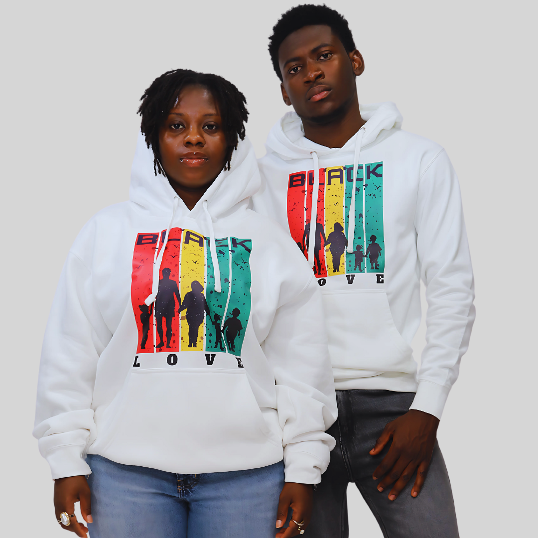 Black Love White Hoodie