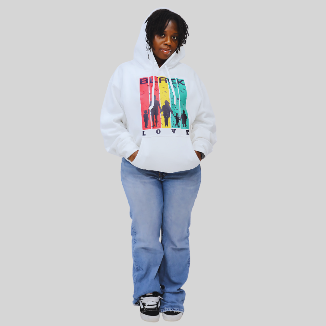 Black Love White Hoodie