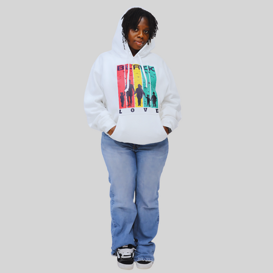 Black Love White Hoodie