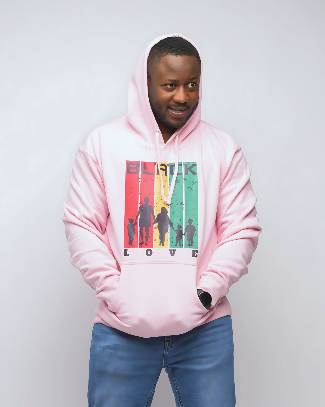 Black Love Light Pink Hoodie