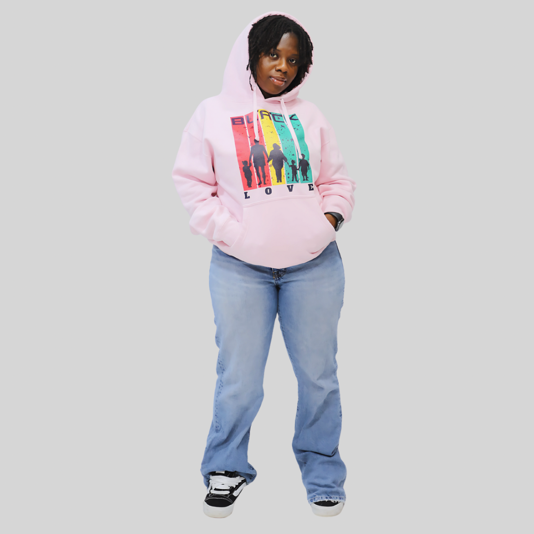 Black Love Light Pink Hoodie