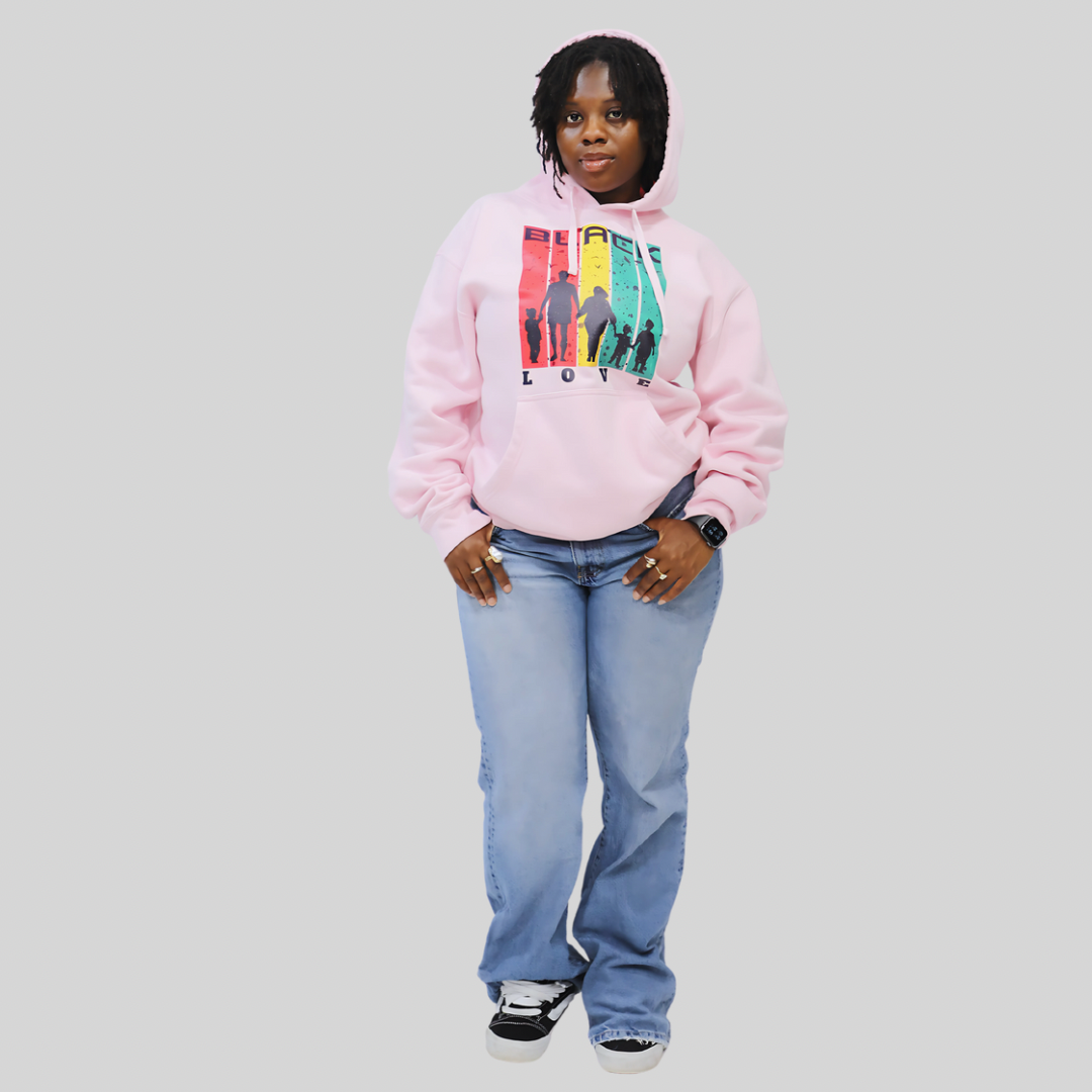 Black Love Light Pink Hoodie
