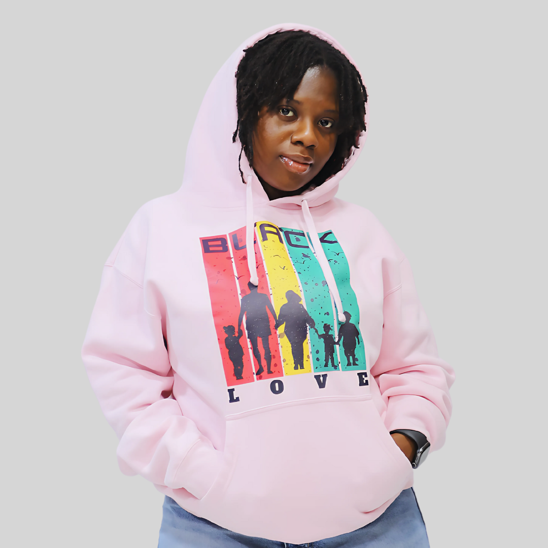 Black Love Light Pink Hoodie