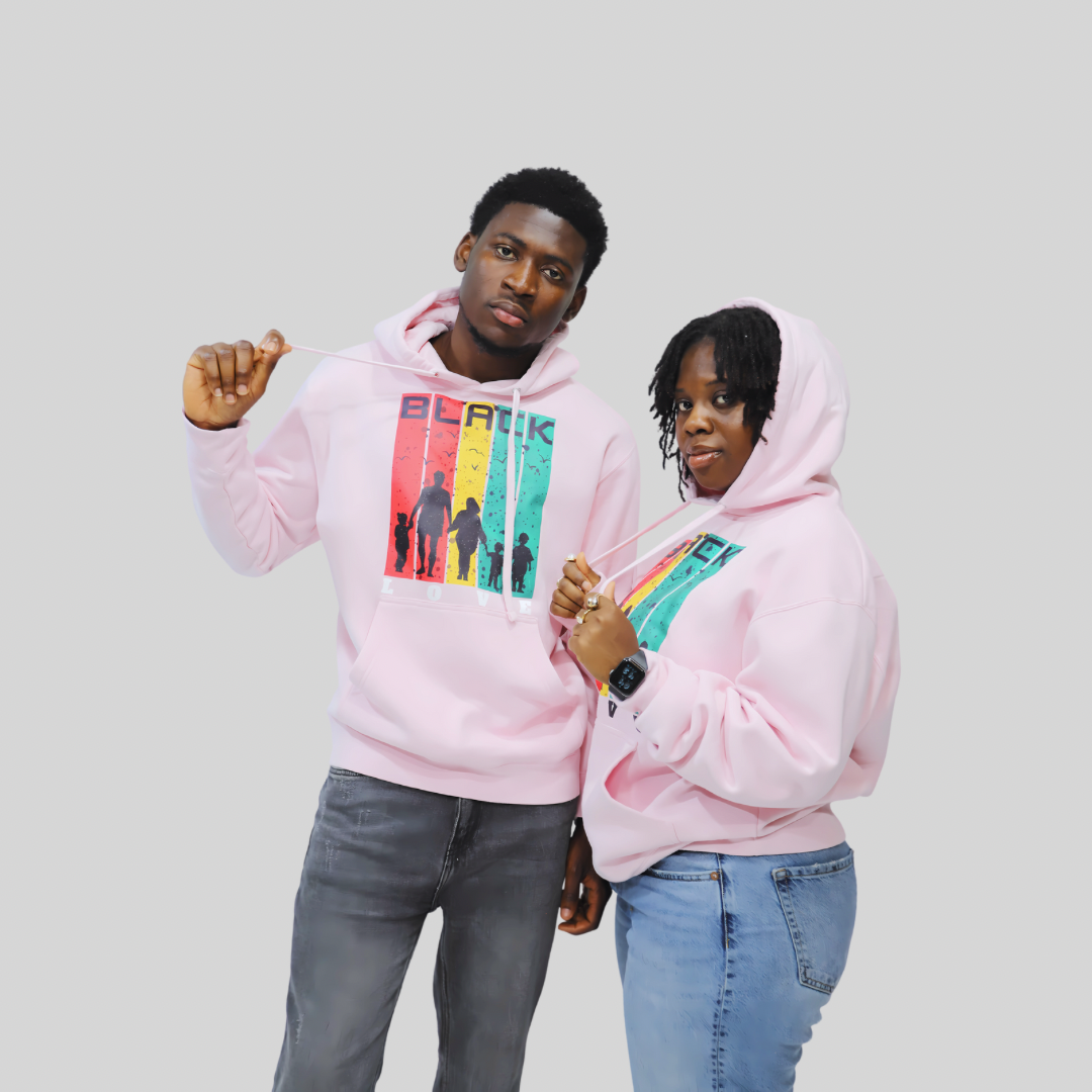 Black Love Light Pink Hoodie